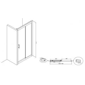 Душевое ограждение Roca Town-N L2-E фронтальная панель с раздвижной дверью 120х195 см MP2812012M